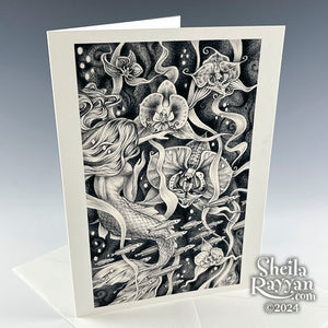 Greeting Card - Swimming with the Orchids