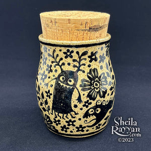 Jar with Cork Lid - Monsters in the Garden