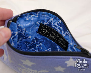 Block Printed Zipper Pouch - Monster and Stars