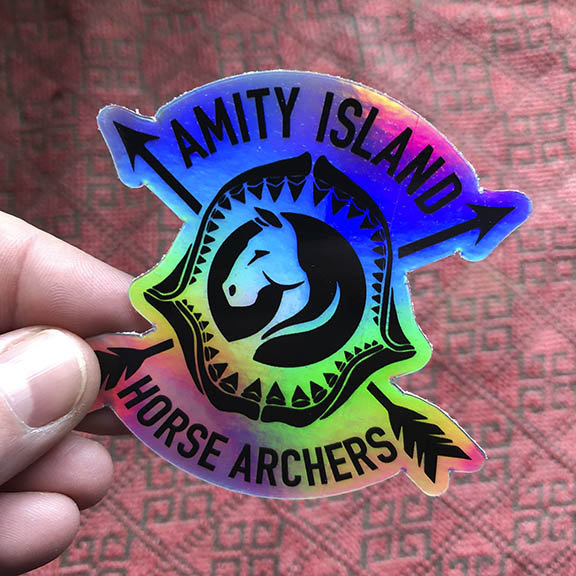 Amity Island Horse Archers holographic sticker