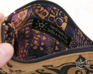 Block Printed Zipper Pouch - Monster in the Forest